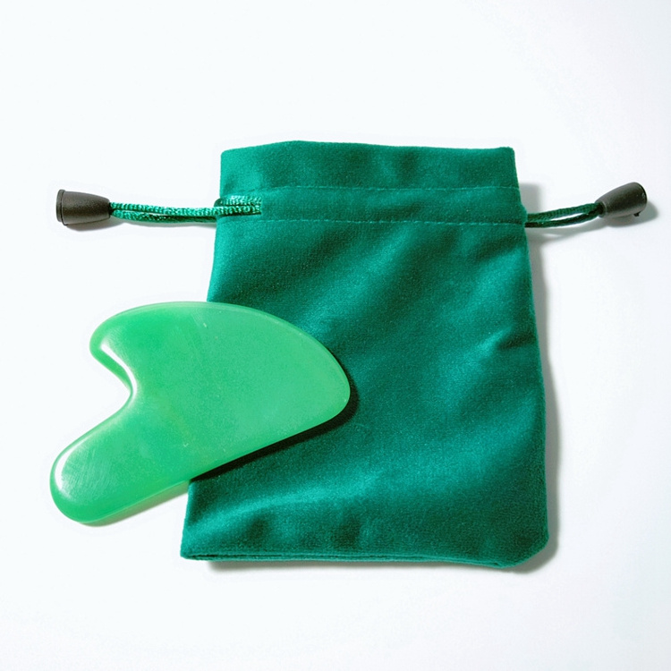 HZ Custom Box Gua Sha Tool Green Aventurine Jade Fish Shape Guasha Massager TCM Massage Board Bulk Seller