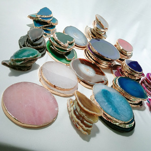 Factory hot sale gemstone coaster crystal agate slices wholesale