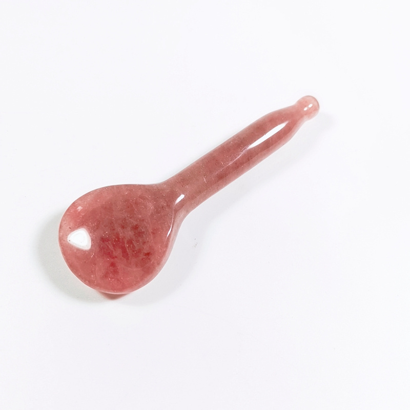 Factory Direct Eye Massage Tool Crystal Oil For Body Strawberry Quartz Gua Sha Spoon