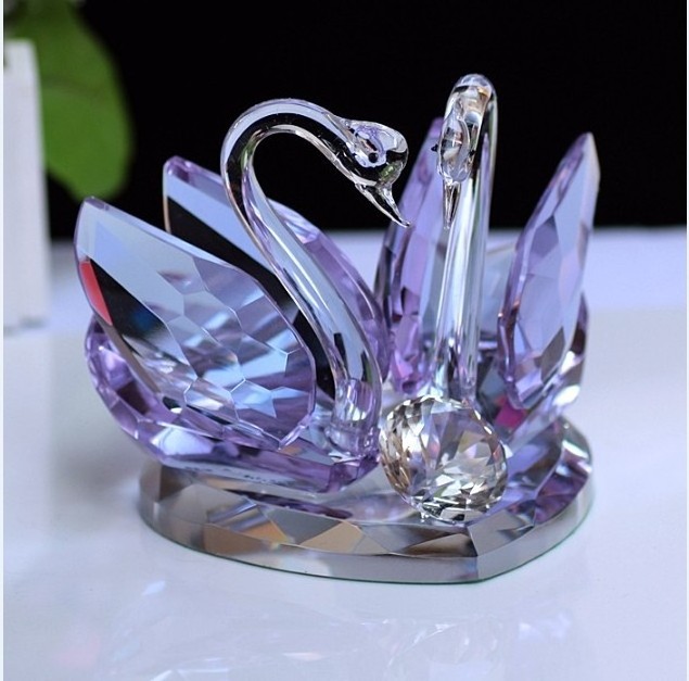 Diy Blue Exquisite Car Ornaments Decoration Car Interior Ornaments Crystal Ornaments Swan Car Perfume Seat