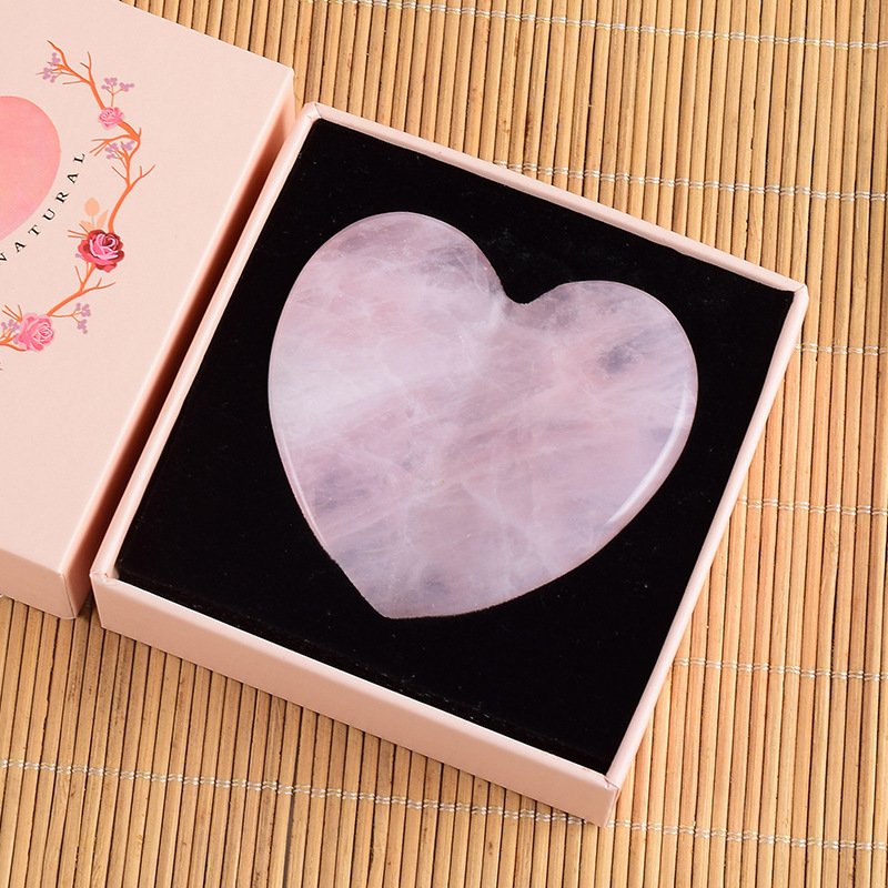 Body Rose Quartz heart spiky guasha Jade Stone Gua Sha Scraping Massage Board Tool Set