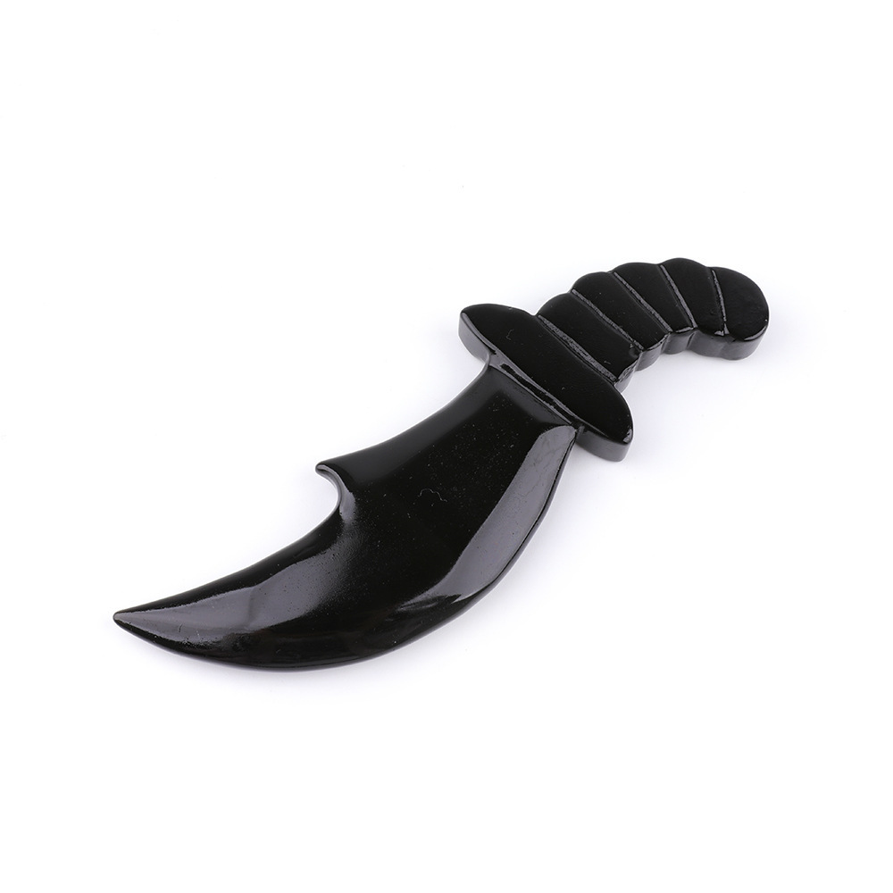 hot sale natural crystal Black Obsidian dagger carving for decoration