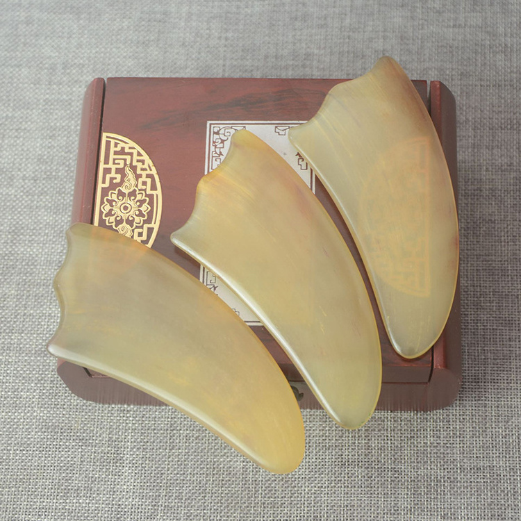 Hot Selling Rose Quartz Stone By Mount Lai OX Horn Gua Sha Tool