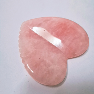 Body Rose Quartz heart spiky guasha Jade Stone Gua Sha Scraping Massage Board Tool Set