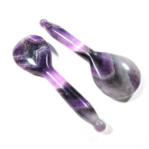 2023 Daily Skin Care Natural Amethyst Guasha Spoon for Face Face Massage Tool Guasha Sculptor