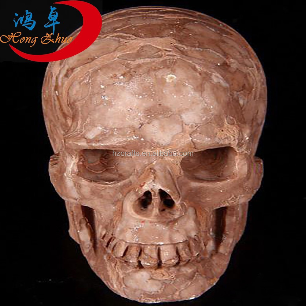 HZ fossil wood Crystal Skull Wholesale Hand Carved Crystal Skull for sale