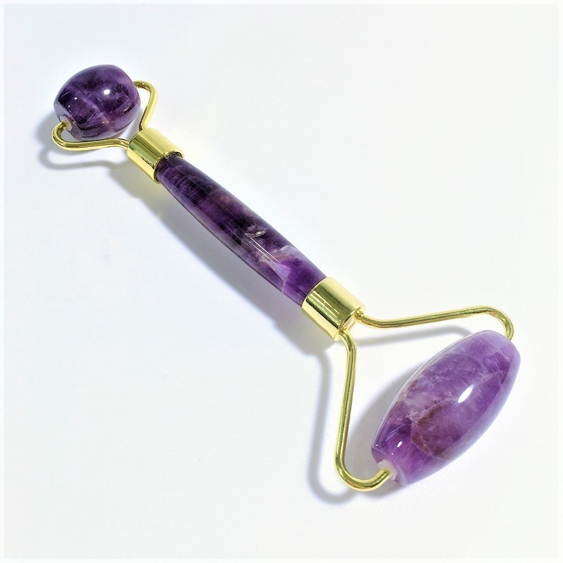 Jade Roller Stone Double Amethyst Jade Roller Beauty Massage for Face Facial Jade Each Stone Accept 100% Natural stone