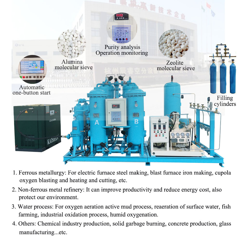 Onsite PSA oxygen plant machine production line for hospital oxygen production plant