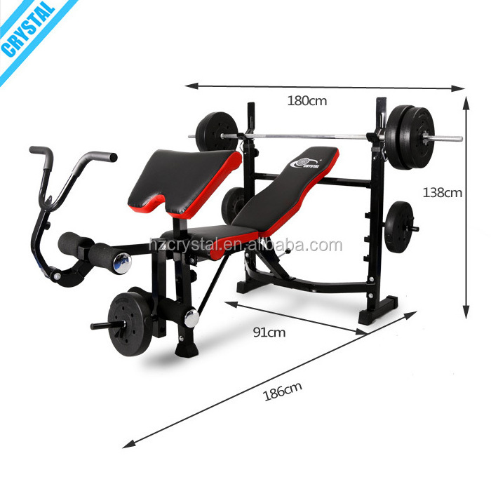 SJ-7828 Multi Gym Body Building Equipment Total Sports America Adjustable Weight Bench with Biceps Trainer