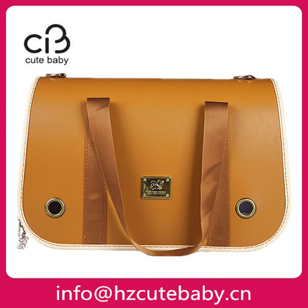 leather material luxury dog carrier