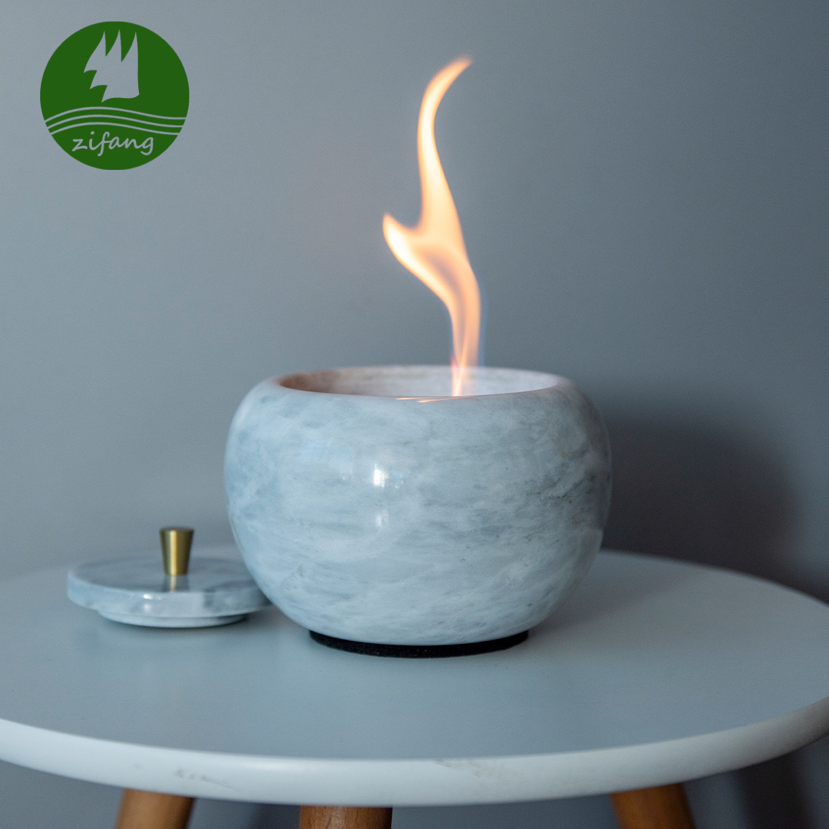 High Quality Smokeless Real Marble Stone Table Top Mini Personal Tabletop Portable Alcohol burner Firepit Bio ethanol Fire pit