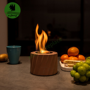 New Design Smokeless Free standing Concrete Mini Tabletop Portable Bio-ethanol Alcohol Fire place burner Fireplaces