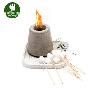 New Design Western hot selling high temperature cement Concrete Mini Desktop Tabletop Table Top Bioethanol Firepit Fire Pit Bowl