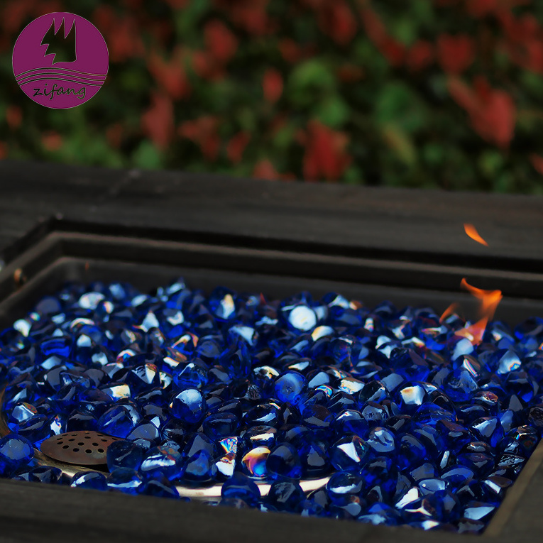 High Luster Glass Rocks for Natural or Propane Fireplace Safe for Outdoors and Indoors Fire pit