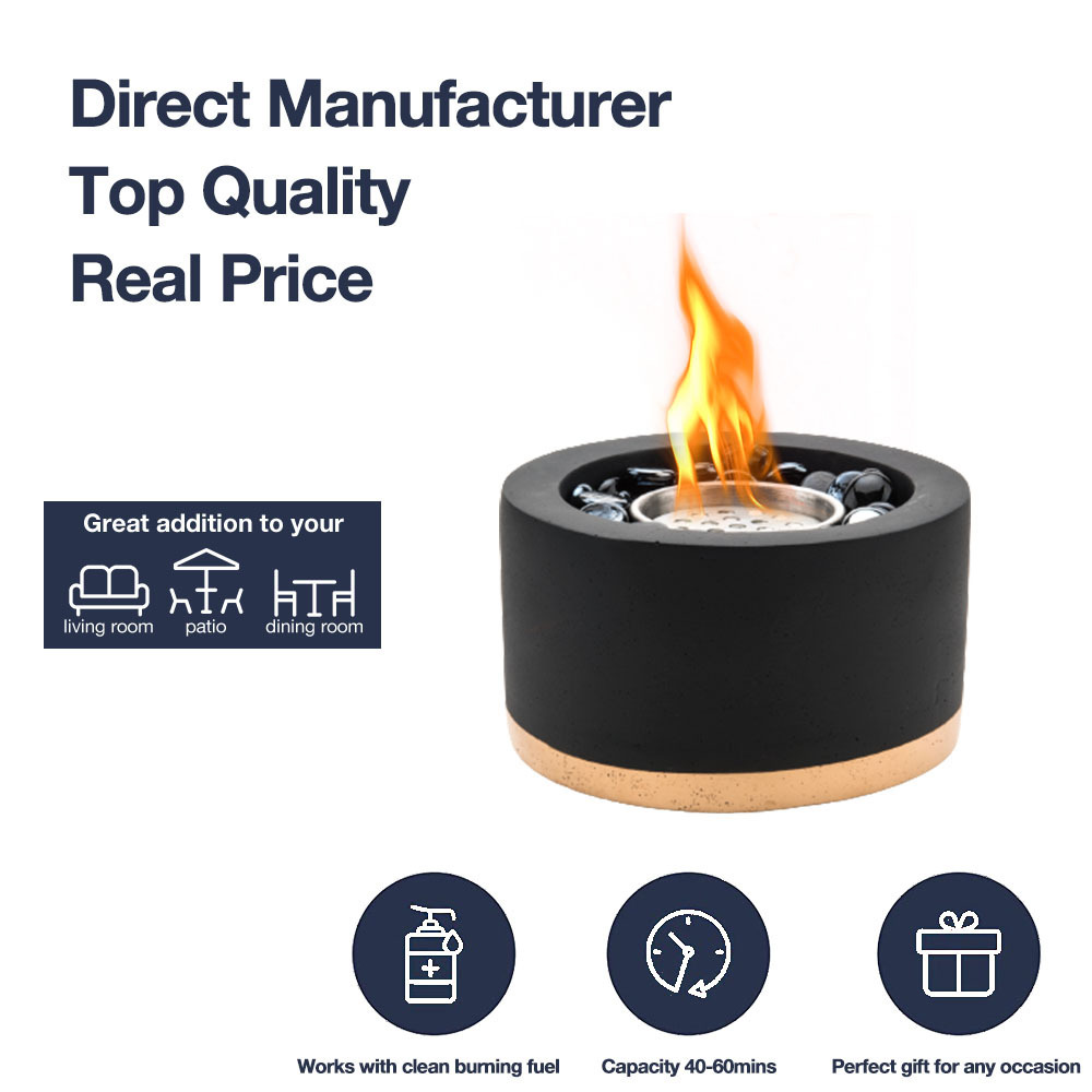 Wholesale Pop Outdoor Free Standing Concrete Mini Desktop Personal Tabletop Portable Smokeless Alcohol Fire Pit For Camping