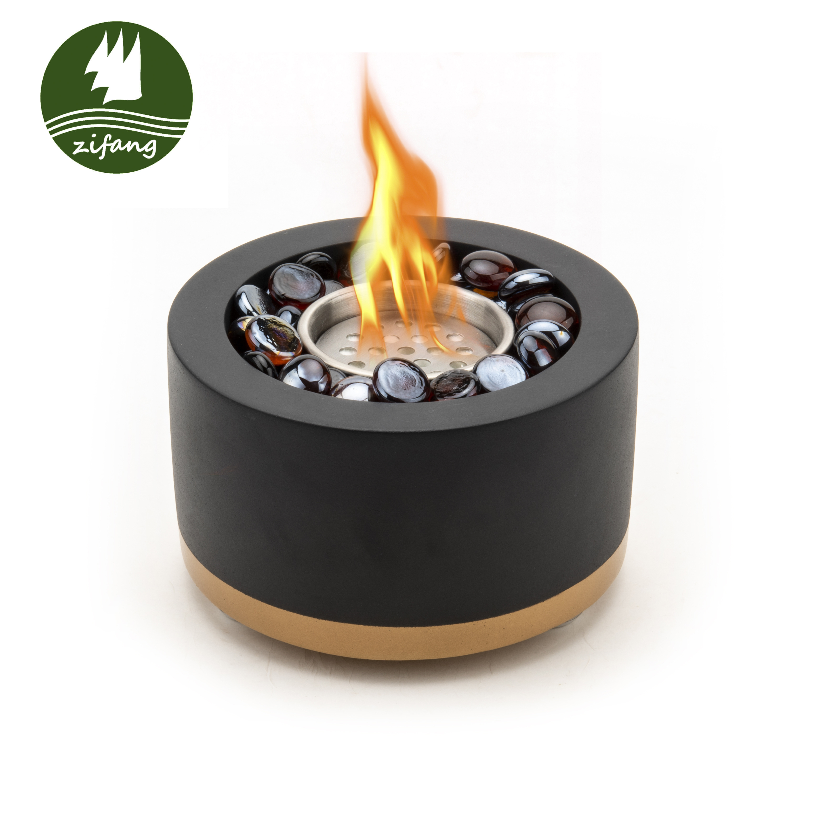 China Customized Freestanding Mini Tabletop Portable Bio Ethanol Bio Etanol Fuel Concrete Cement Fire Place Fireplace