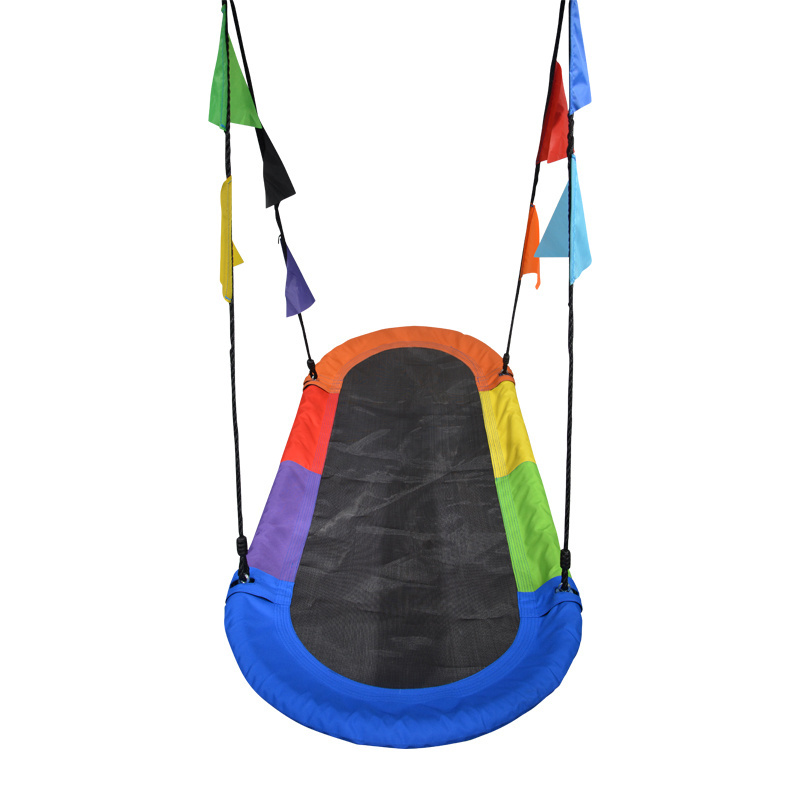 Saucer Swing Surf Kids Indoor/Outdoor Giant Oval Platform Swing Mat Great For Tree