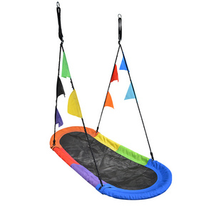 Saucer Swing Surf Kids Indoor/Outdoor Giant Oval Platform Swing Mat Great For Tree