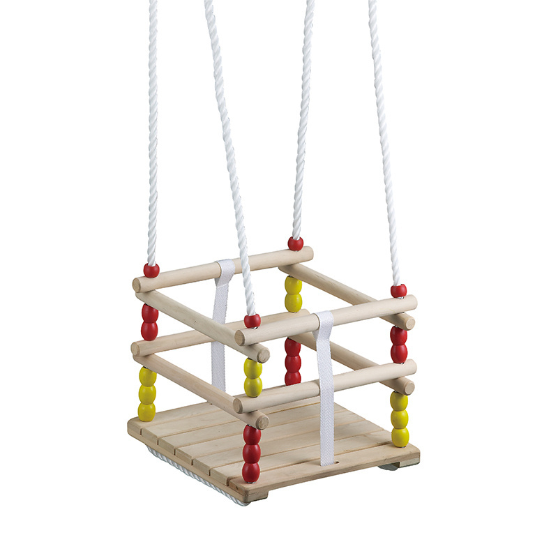 Wholesale High Quality Wooden Modern Square Lattice Outdoor Garden Baby Swing