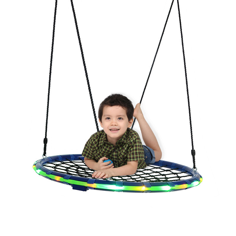 Factory Direct Sale Led Lighting Swing Adjustable Outdoor Garden Round Kids Led Net Swing