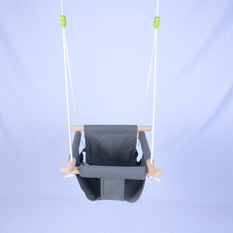 New High Quality Durable Canvas Wooden Hanging Belt Safety Belt Baby Swing