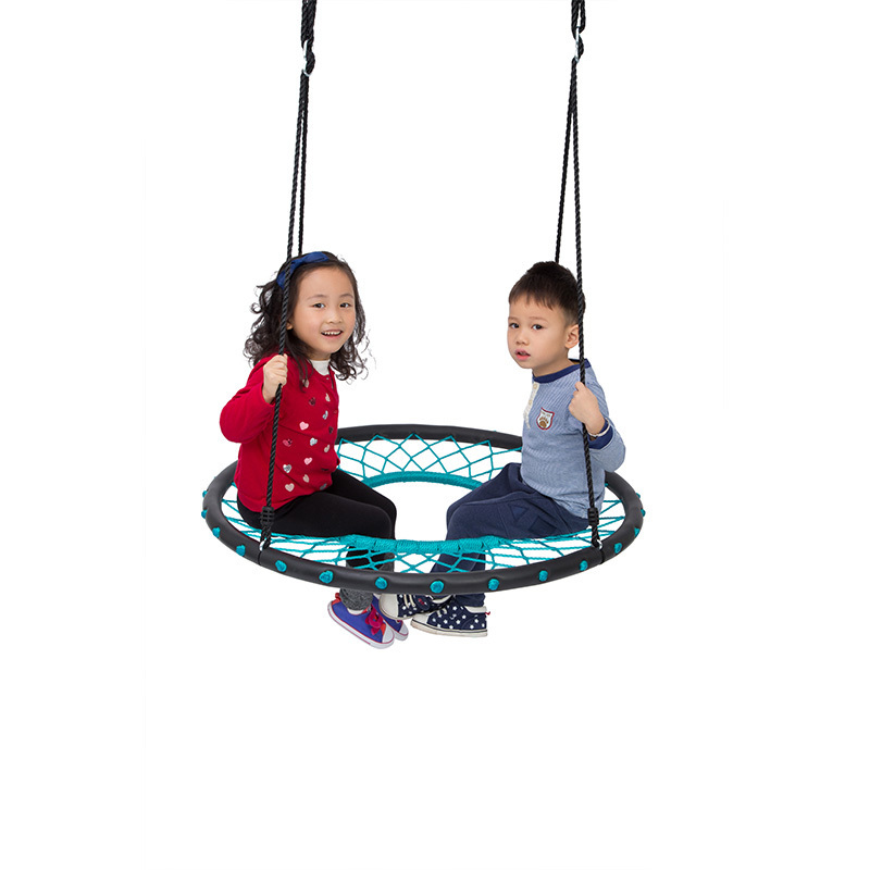 Hot Sale Safe Portable Round Outdoor Garden Kids Hollow Braided Rope Swing