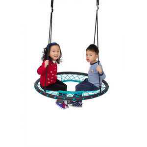 Hot Sale Safe Portable Round Outdoor Garden Kids Hollow Braided Rope Swing