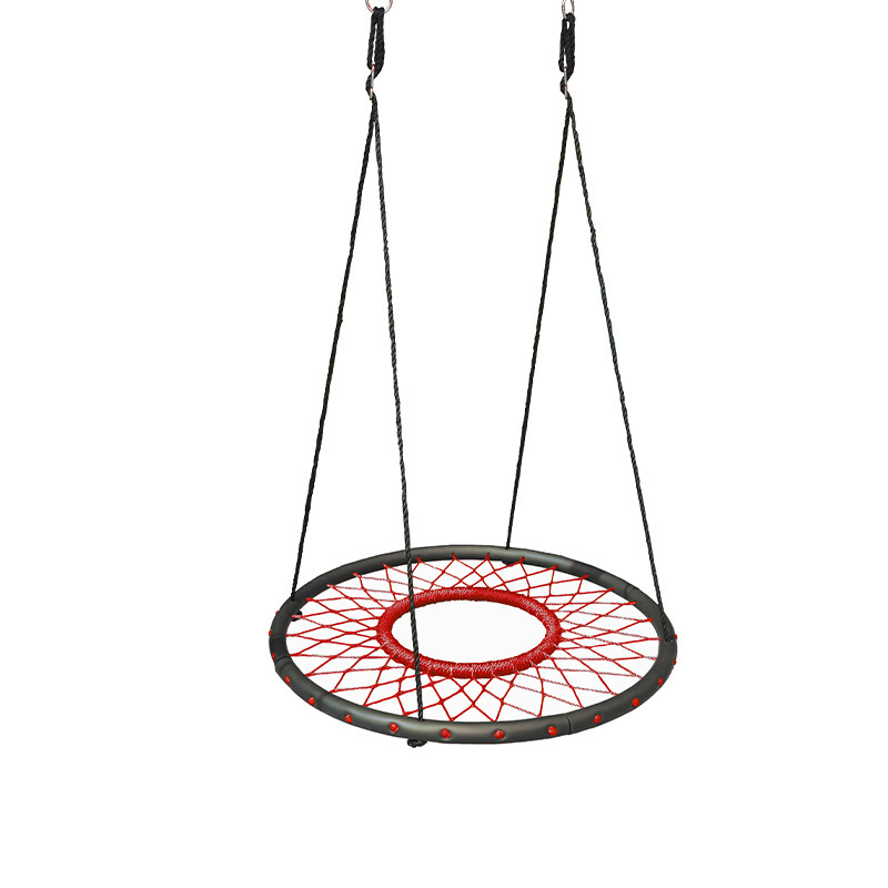 Hot Sale Safe Portable Round Outdoor Garden Kids Hollow Braided Rope Swing