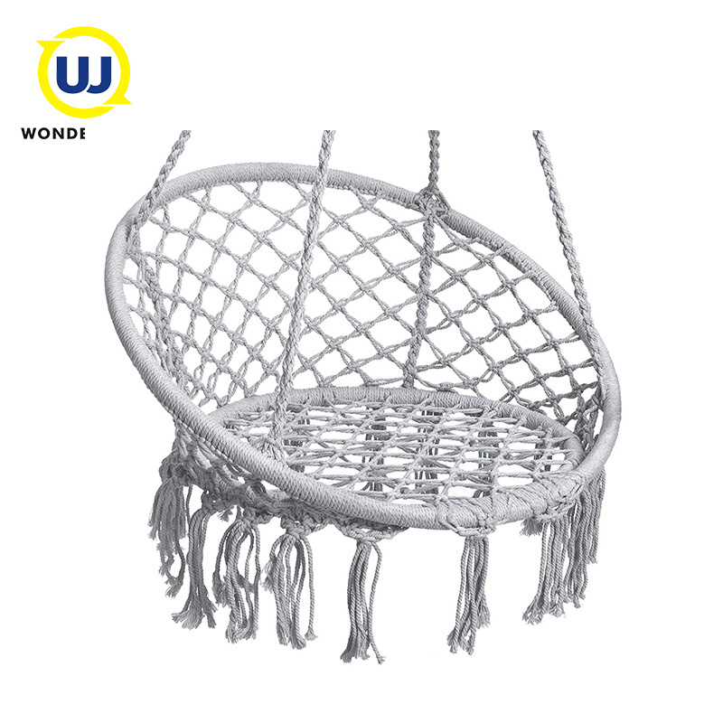 Macrame Cotton Rope Round Hammock Indoor Or Outdoor Chair Swing