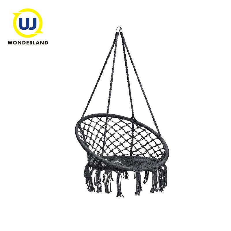 Indoor/Outdoor Swing Hanging Macrame Hammock Chair For Adults