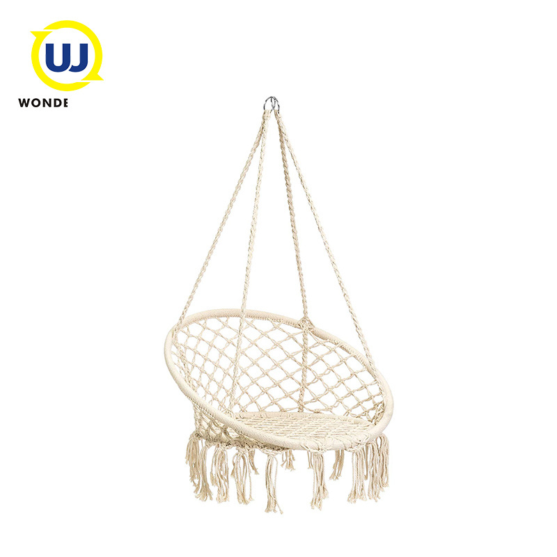 Indoor/Outdoor Swing Hanging Macrame Hammock Chair For Adults