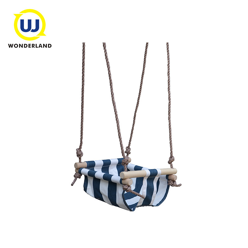 Safety High Quality Outdoor Swing With Wooden Bar Fabric Baby Swing Outdoor Hanging Swing For Kids Play