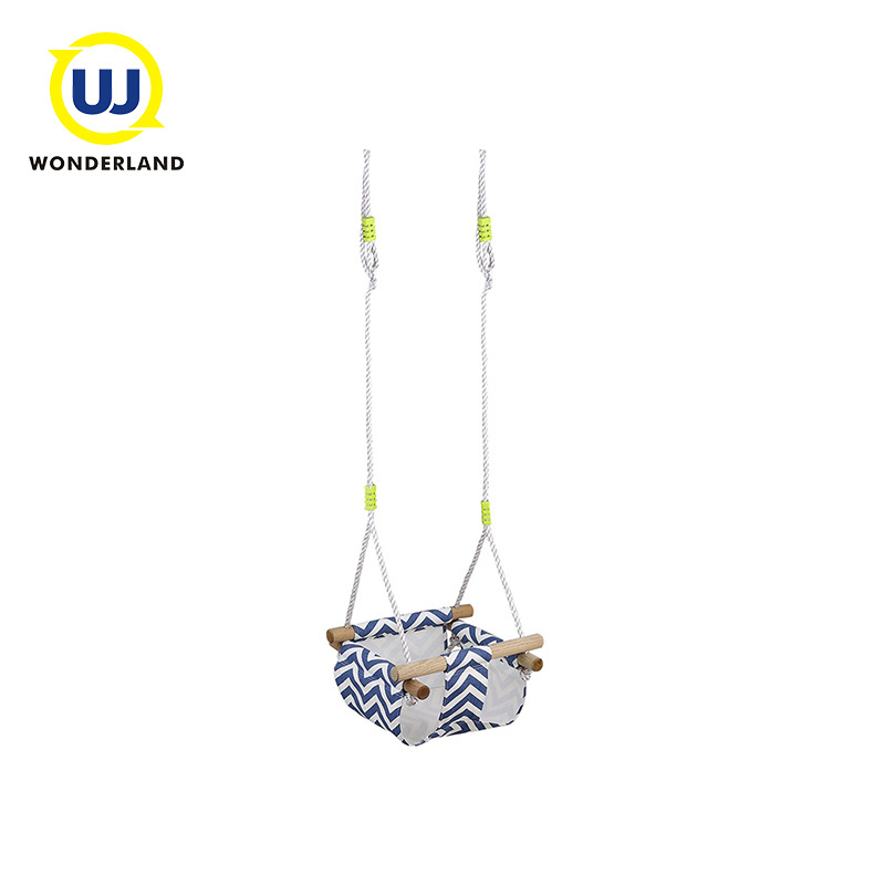 Safety High Quality Outdoor Swing With Wooden Bar Fabric Baby Swing Outdoor Hanging Swing For Kids Play