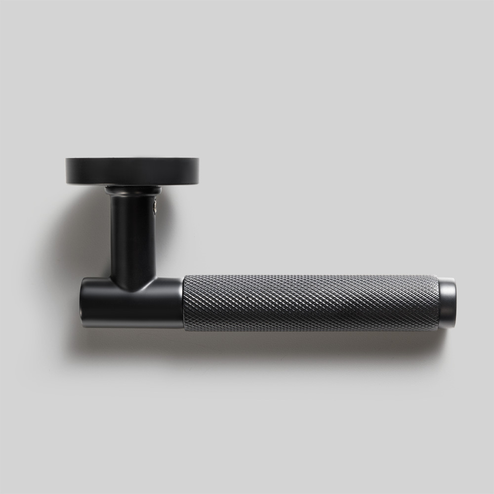 TIDO TEXTURE SERIES KNURLED MATTE BLACK LEVER DOOR HANDLE