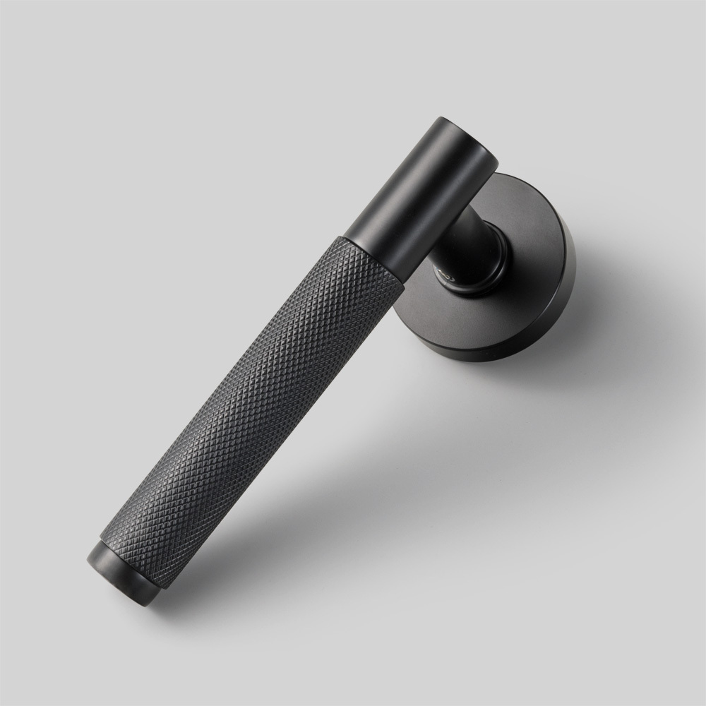 TIDO TEXTURE SERIES KNURLED MATTE BLACK LEVER DOOR HANDLE