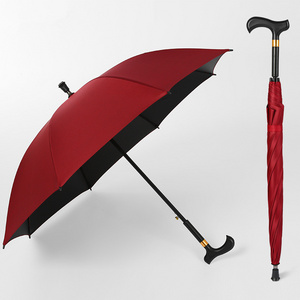 Walking Cane Umbrella 2-in-1 Windproof Walking Sticks Crutch Umbrella Heavy Duty Frame Lightweight Umbrella Cane