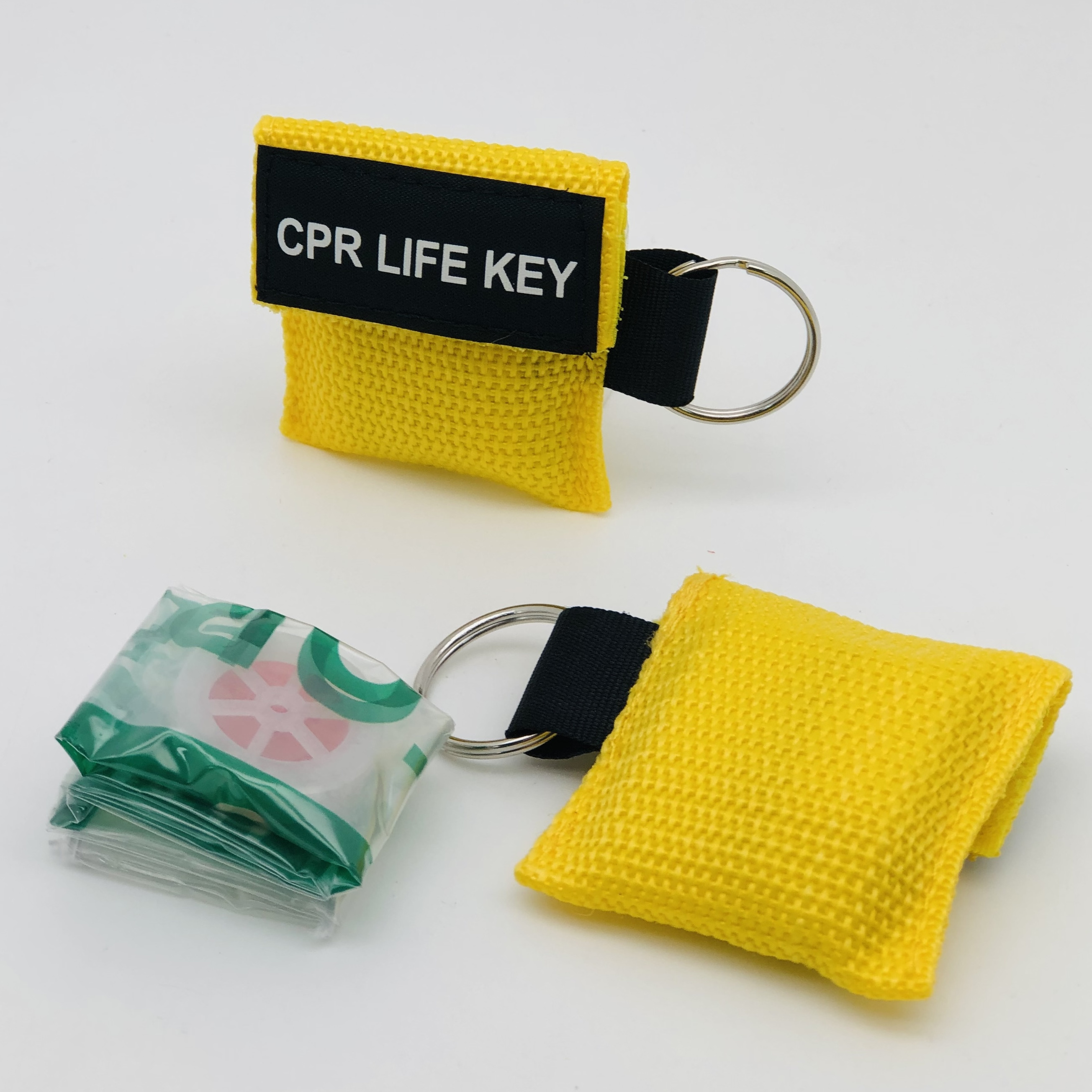 Infant Adult Personalized Breathing Life Kiss CPR Keychain Mask Disposable One-Way CPR Mask Training Valves