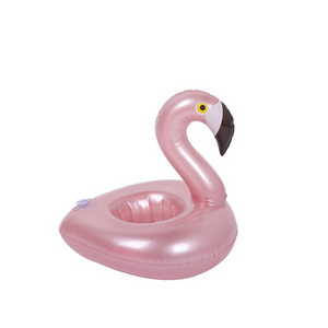 Hot sale Soporte de bebida inflable para piscina rose gold swan cup holder