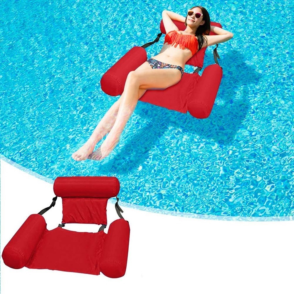 Water Hammock In Air Mattress Lounger Floating Sleeping Cushion Foldable Inflatable Air Mattress Bed Chair