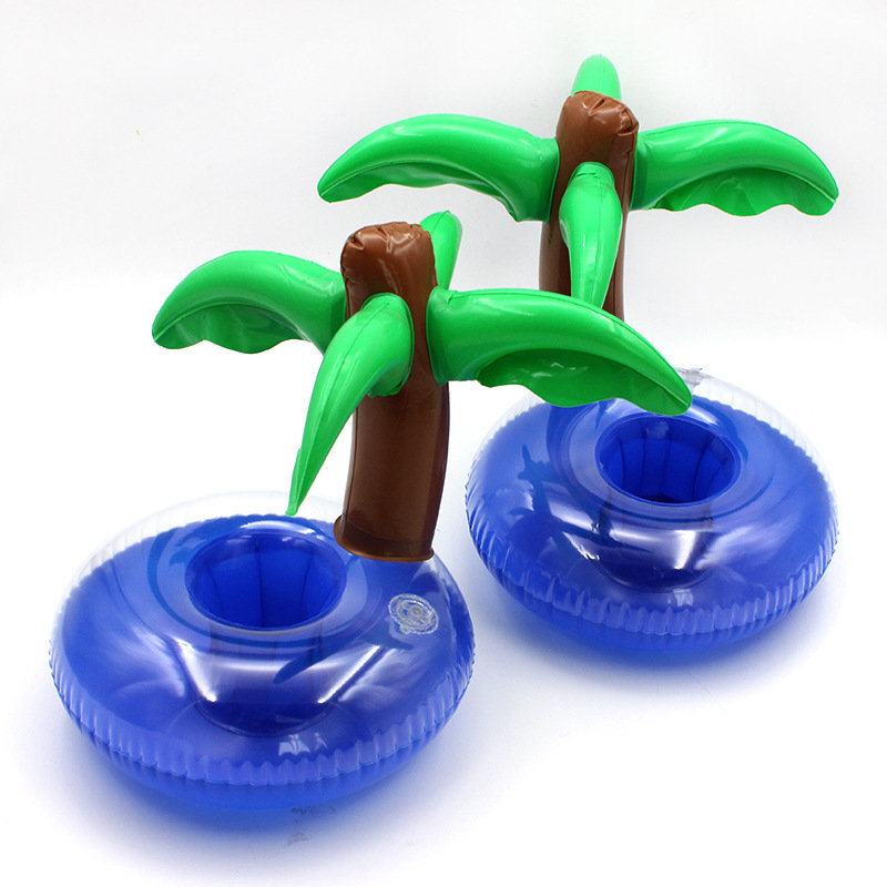 summer  beach accessories Conut Tree pvc ice bucket pool floaty inflatable palm tree drink cup holder