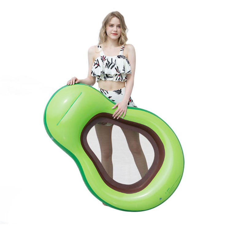 New Arrival Water Hammock Multi-Purpose  Inflatable Water Mattress Avocado Shape Adult Portable Swimming Pool Foldable Floating