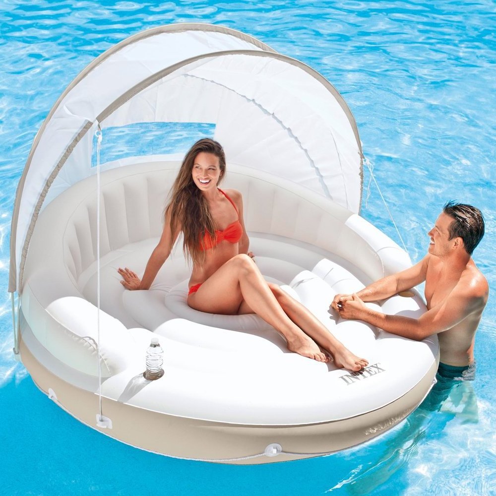 INTEX 58292 Inflatable Pool Float Bed  Large Couple Island