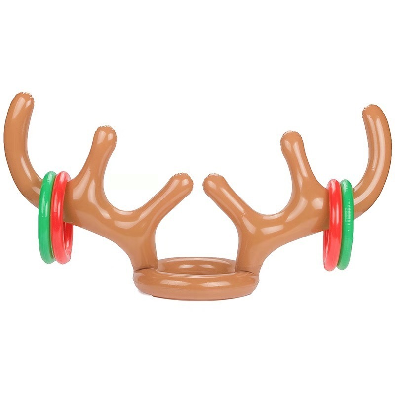 christmas gifts decorations  inflatable reindeer deer antlers head with circle ring toss board games throwing games