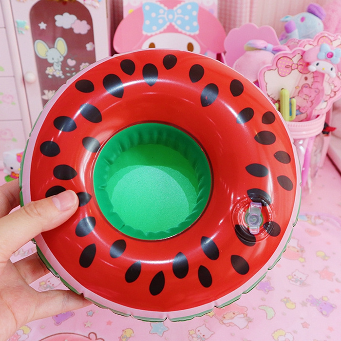 Custom Inflatable Drink Float Design Shape Pool Float Drink Coaster Inflatable Floating Toy Drink Mini Cup Holder