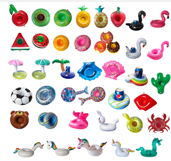 Hot Sale inflatable pool accessories flamingo cup holder unicorn drink pool float  pool floaty inflatable coasters