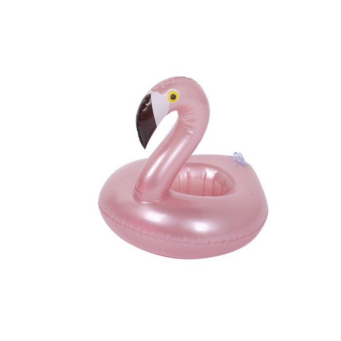 Hot sale Soporte de bebida inflable para piscina rose gold swan cup holder