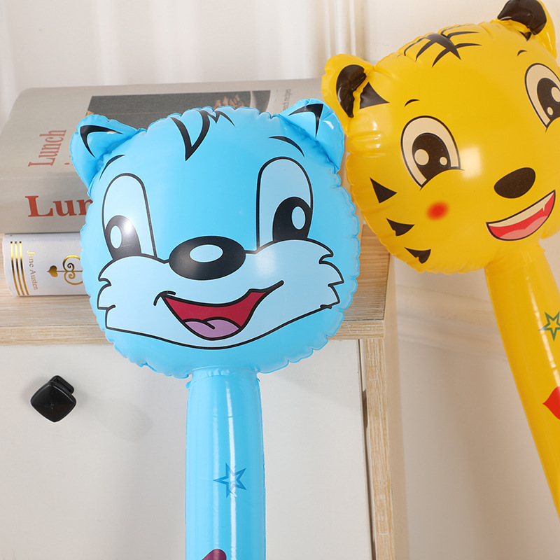 Inflatable Toy Animal Head Long Stick Animal Stick Giraffe PVC Children inflatable cheering sticks