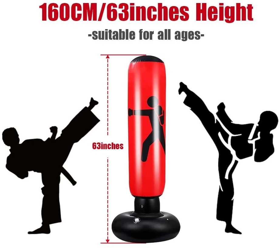 2022 Factory Hot Sale 160Cm Pvc Adult Inflatable Free Standing Punching Bag Training