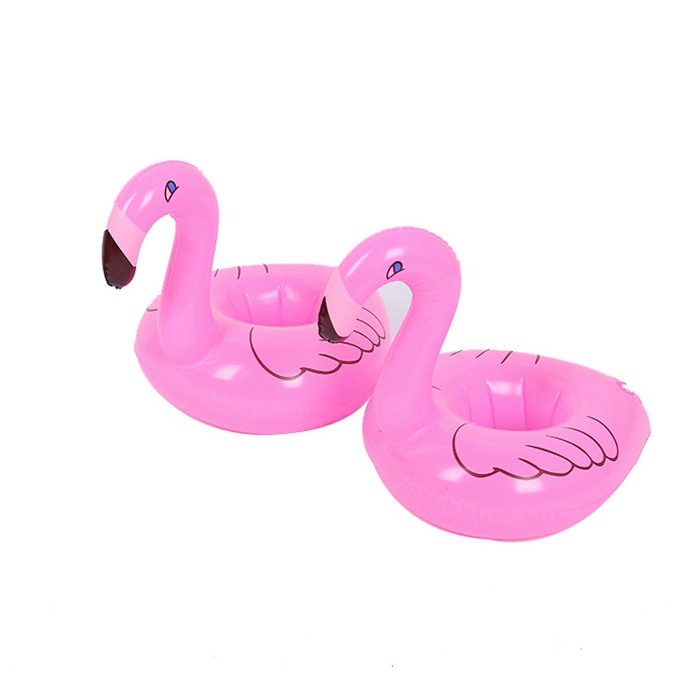 2022 New arrival pvc material pool toy flamingo unicorn conut tree portavasos inflable  inflatable drink cup holder floaters