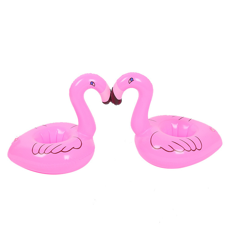 Kids bath toy inflatable small pink flamingo cup holder pvvc inflatable drink holder